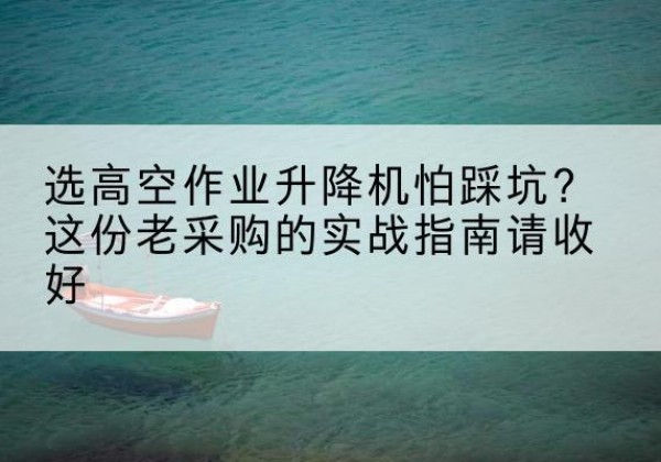 随州高空作业升降机厂家推荐-选高空作业升降机怕踩坑？这份老采购的实战指南请收好
