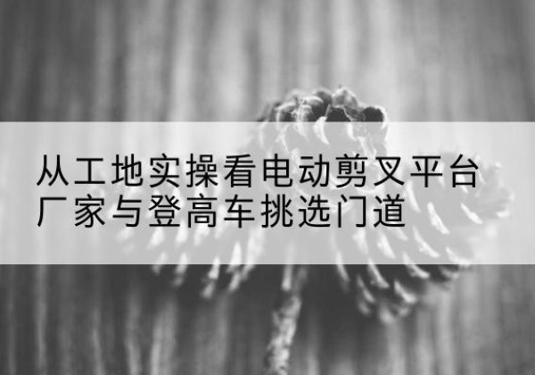 随州电动剪叉升降平台厂家-从工地实操看电动剪叉平台厂家与登高车挑选门道